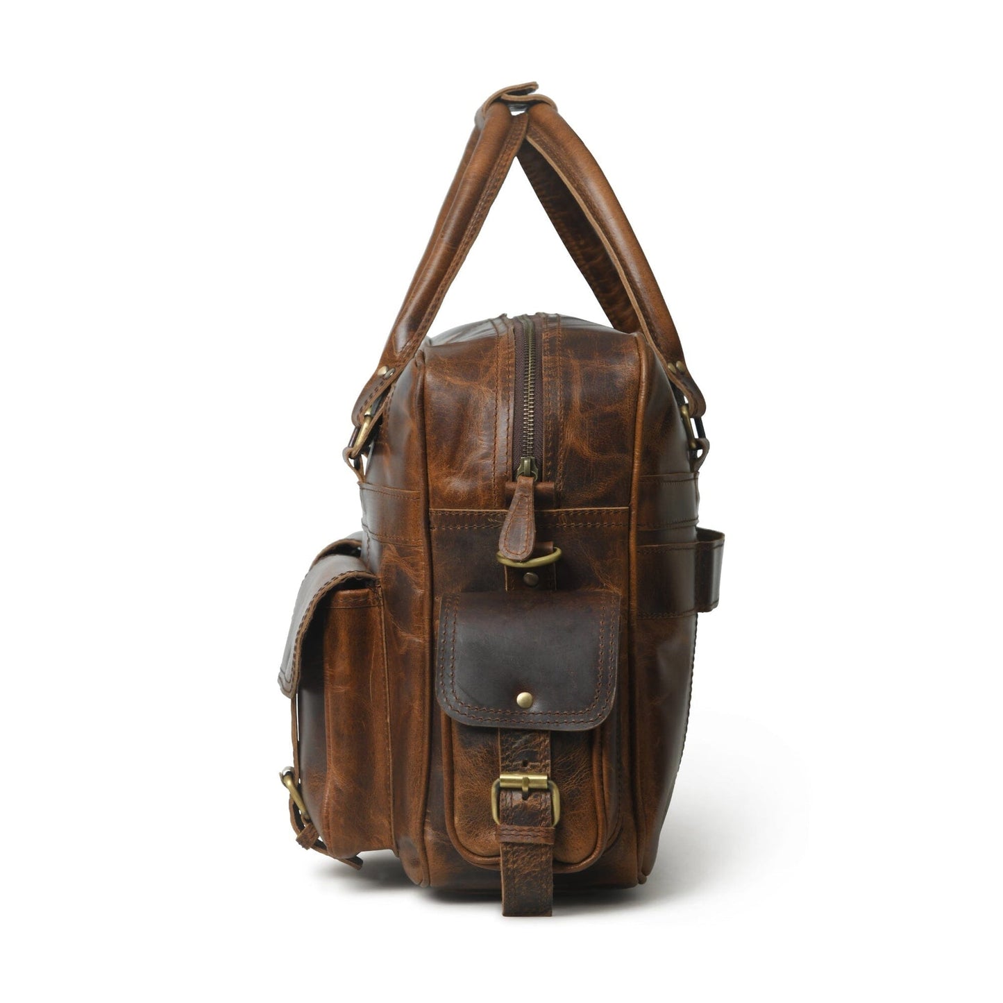 Finn Handcrafted Buffalo Leather Laptop Briefcase - Toms Vogue